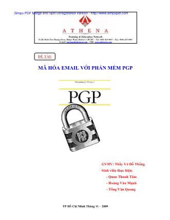 Đề tài Mã hóa Email với phần mềm PGP