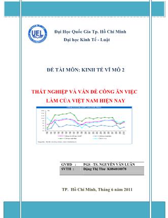 Đề tài Thất nghiệp và vấn đề công ăn việc làm của Việt Nam hiện nay