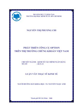 Luận văn Phát triển công cụ Option trên thị trường chứng khoán Việt Nam