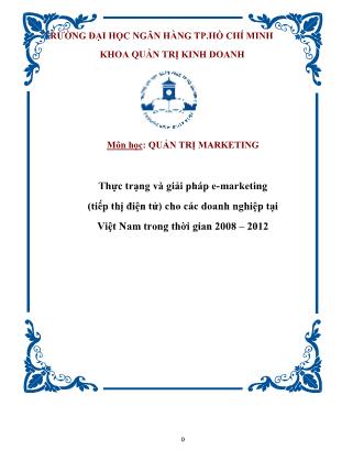 Đề tài Thực trạng và giải pháp E-marketing (Tiếp thị điện tử) cho các doanh nghiệp tại Việt Nam trong thời gian 2008-2012