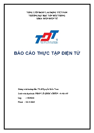 Báo cáo thực tập Điện tử Báo cáo thực tập Điện tử