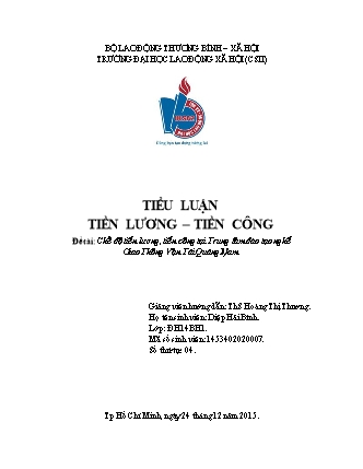 Đề tài Chế độ tiền lương, tiền công tại Trung tâm đào tạo nghề Giao Thông Vận Tải Quảng Nam Đề tài Chế độ tiền lương, tiền công tại Trung tâm đào tạo nghề Giao Thông Vận Tải Quảng Nam