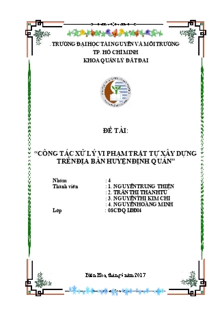 Đề tài Công tác xử lý vi phạm trật tự xây dựng trên địa bàn huyện Định Quán Đề tài Công tác xử lý vi phạm trật tự xây dựng trên địa bàn huyện Định Quán