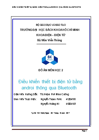 Đề tài Điều khiển thiết bị điện tử bằng androi thông qua Bluetooth Đề tài Điều khiển thiết bị điện tử bằng androi thông qua Bluetooth