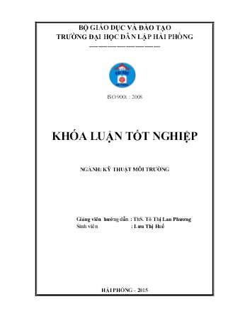 Đề tài Nghiên cứu khả năng xử lý Crom trong nước bằng vật liệu hấp phụ chế tạo tử vỏ quả sầu riêng