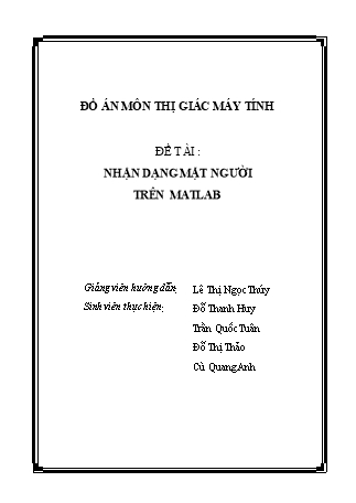 Đề tài Nhận dạng mặt người trên Matlab