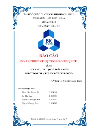 Đề tài Thiết kế, chế tạo và điều khiển robot dò line (line following robot)