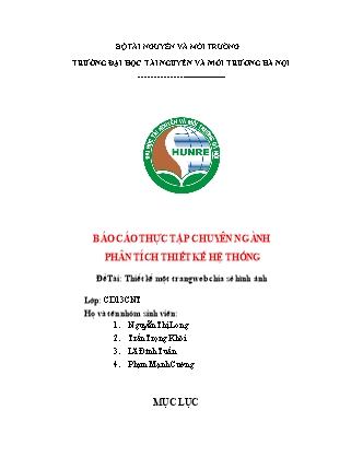 Đề tài Thiết kế một trang web chia sẻ hình ảnh Đề tài Thiết kế một trang web chia sẻ hình ảnh