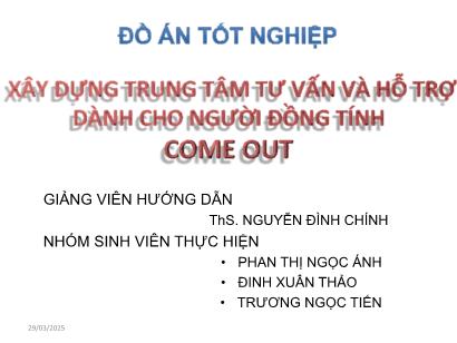 Đồ án Xây dựng trung tâm tư vấn và hỗ trợ dành cho người đồng tính come out