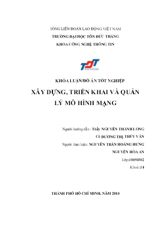 Khóa luận Xây dựng, triển khai và quản lý mô hình mạng