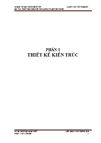 Luận văn Thiết kế kiến trúc nhà khách Tân Long - TP. Hồ Chí Minh