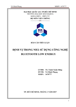 Tiểu luận Định vị trong nhà sử dụng công nghệ Bluetooth Low Energy
