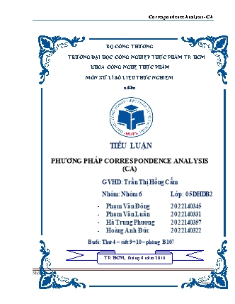 Tiểu luận Phương pháp correspondence analysis (CA)