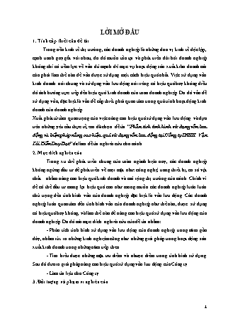 Đề tài Phân tích tình hình sử dụng vốn lưu động và biện pháp nâng cao hiệu quả sử dụng vốn lưu động tại Công ty TNHH Vận Tải Biển Duy Đạt