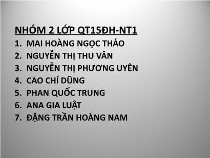 Quản trị hệ thống thông tin - Bài thuyết trình: Công ty thương mại, xuất n hập khẩu lúa gạo Starch